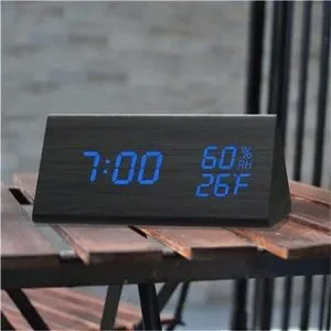 Accessories | Digital Alarm Clock With Wooden Electronic Led Time ...